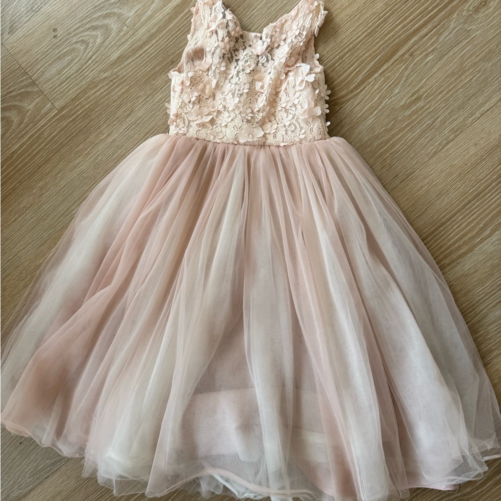 Blush Floral Kids Formal Dress